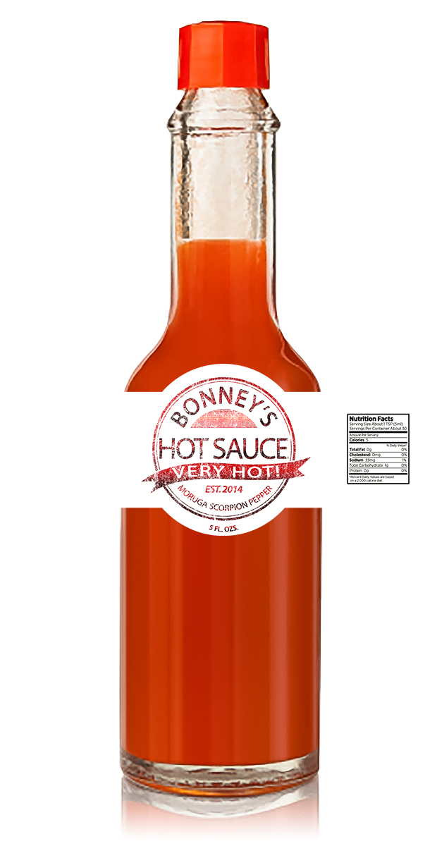 Bonney’s Hot Sauce — Bottle: Logo & label design