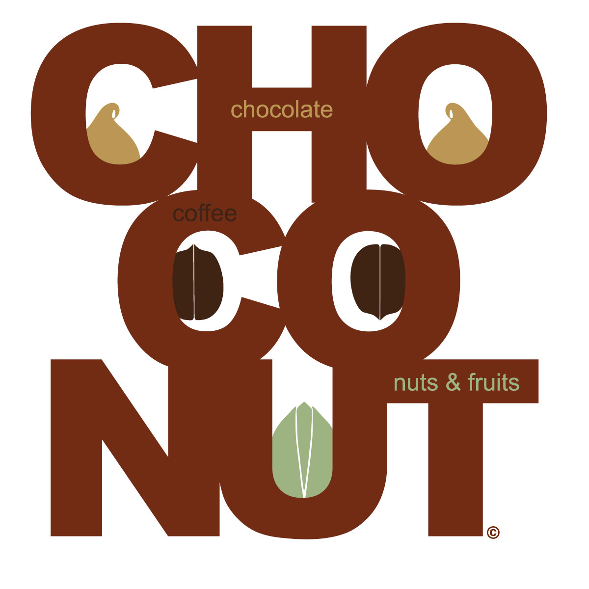 Choco Nut: Typographic logo