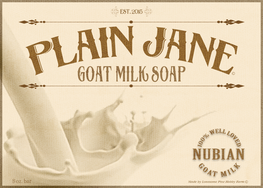 Plain Jane Goat Milk Soap: Soap label design