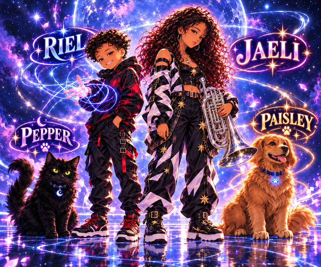 ECHO//TETHER poster featuring Riel, Jaeli, Pepper, and Paisley